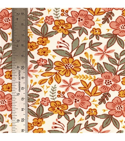 Tissu jersey gratté imprimé fleurs 160cm au mètre