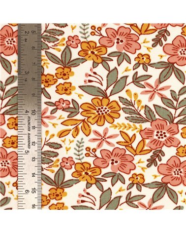 Tessuto jersey garzato stampato a fiori 160 cm al metro