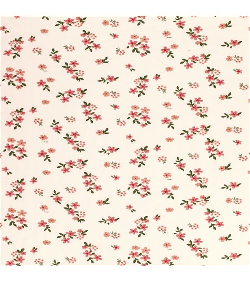 Tela jersey cepillada con estampado de flores 160 cm por metro