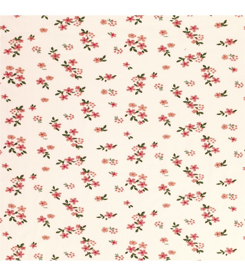 Tela jersey cepillada con estampado de flores 160 cm por metro