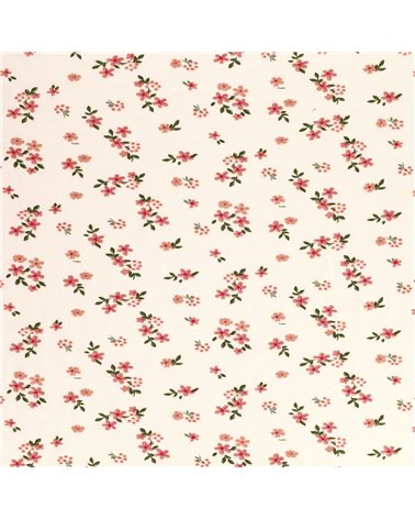 Tela jersey cepillada con estampado de flores 160 cm por metro
