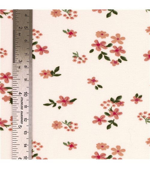Tela jersey cepillada con estampado de flores 160 cm por metro