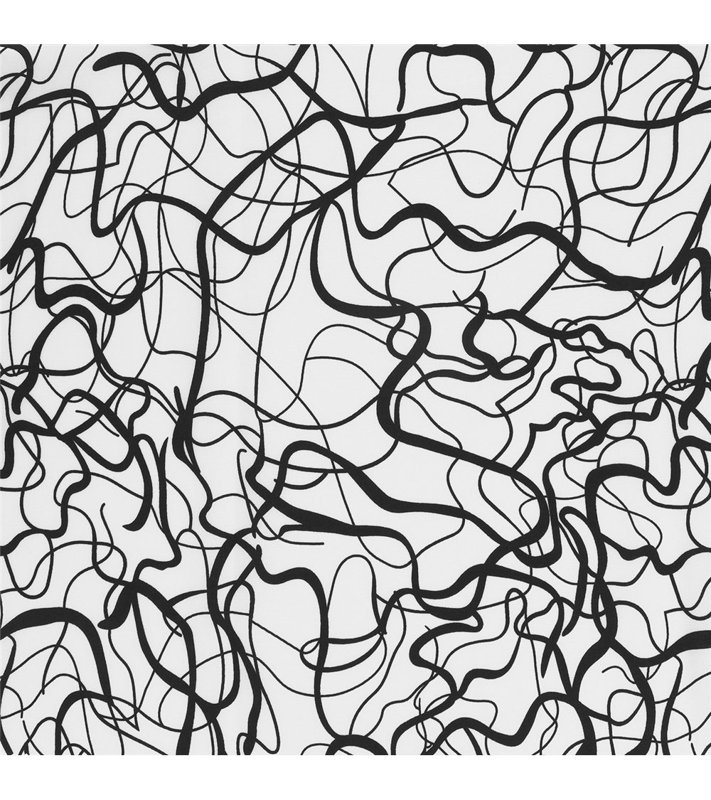 Tissu super soft stretch imprimé arabesques noir et blanc 150cm au mètre