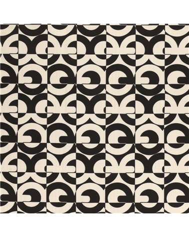 Super soft stretch fabric printed with black circles 150cm per meter