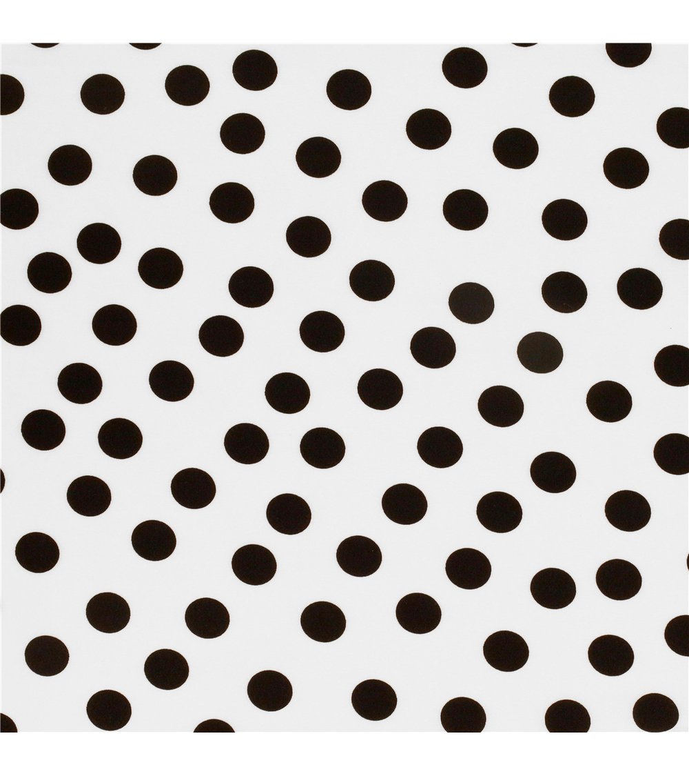 Tissu super soft stretch imprimé pois noirs sur fonds blanc 150cm au mètre