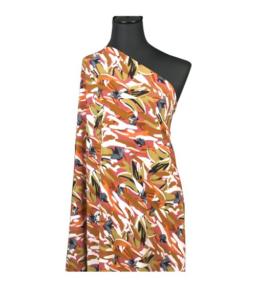 Tissu super soft stretch imprimé feuilles 150cm au mètre