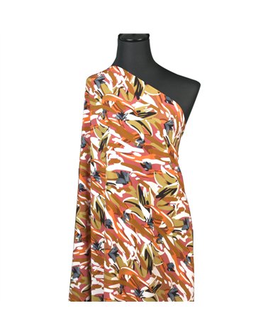 Superweicher Stretch-Stoff mit Blattmuster, 150 cm pro Meter