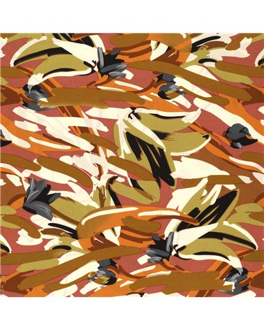 Tissu super soft stretch imprimé feuilles 150cm au mètre