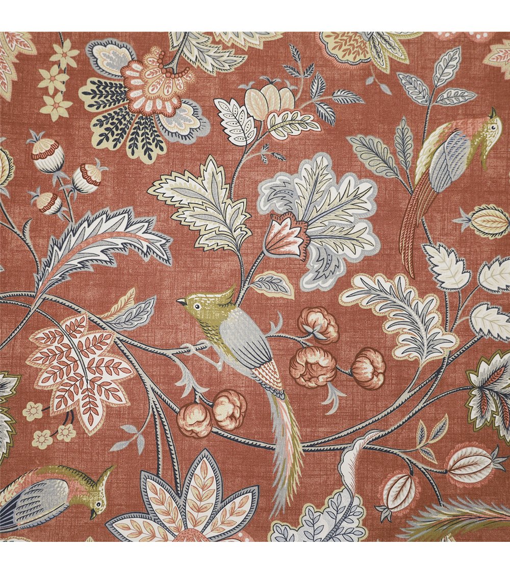 Elisabeth rust floral print fabric 150cm per meter