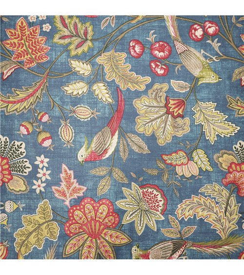 Petrol blue floral print Elisabeth fabric 150cm per meter