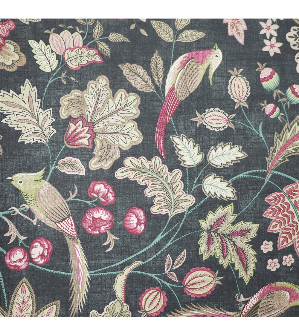 Elisabeth grüner Stoff mit Blumendruck, 150 cm pro Meter