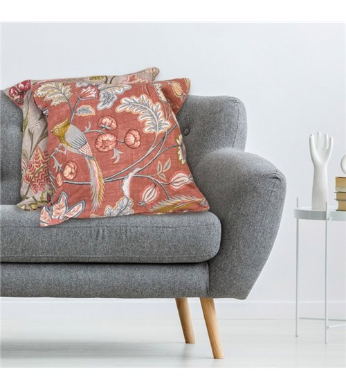 Tissu Elisabeth imprimé floral rouille 150cm au mètre