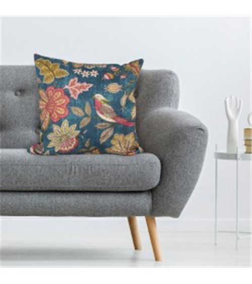 Petrol blue floral print Elisabeth fabric 150cm per meter