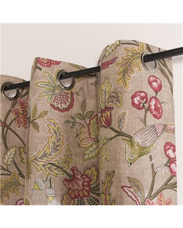 Tissu Elisabeth imprimé floral naturel 150cm au mètre