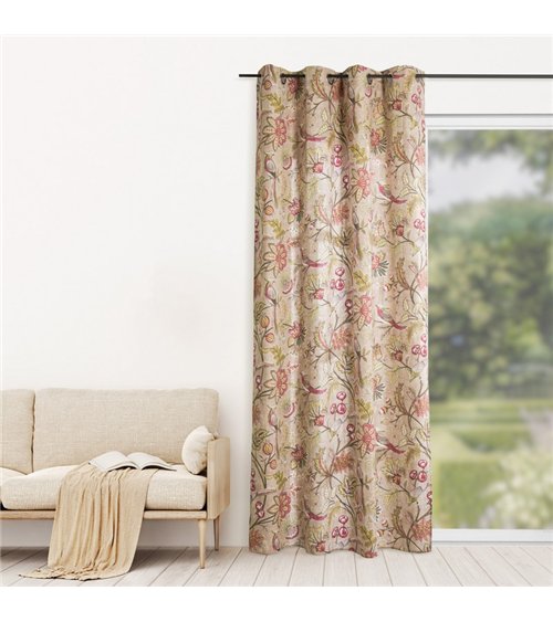 Tissu Elisabeth imprimé floral naturel 150cm au mètre