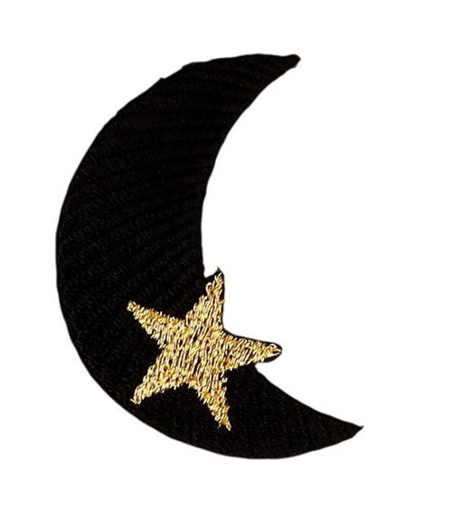 Black and gold Moon universe badge 31*40mm
