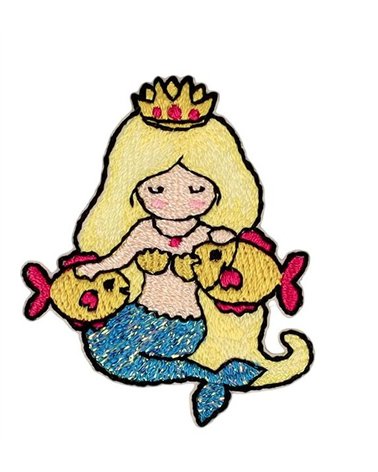 Insignia sirena pelo rubio 38*45mm