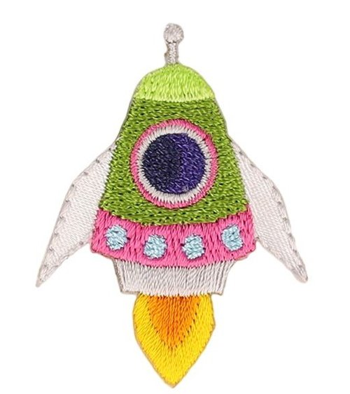 Ecusson univers fusée 40*32mm