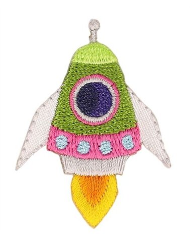 Ecusson univers fusée 40*32mm