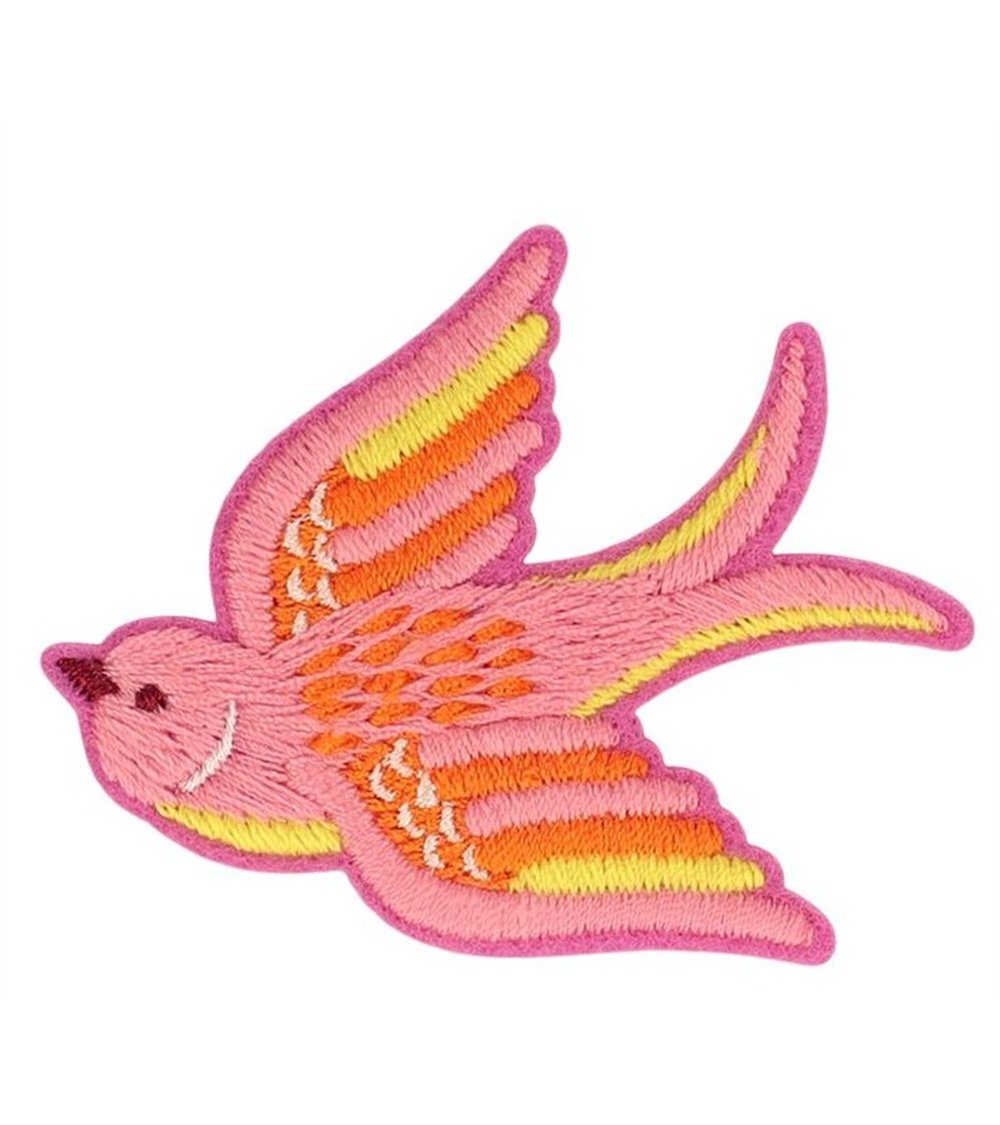 Pink bird patch 55*44mm