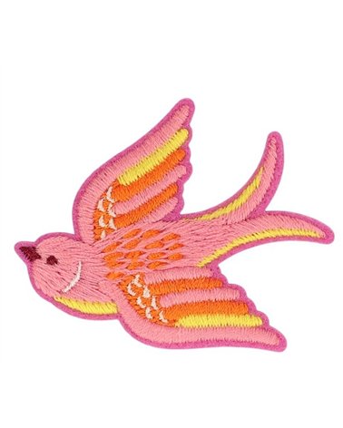Ecusson oiseaux rose 55*44mm