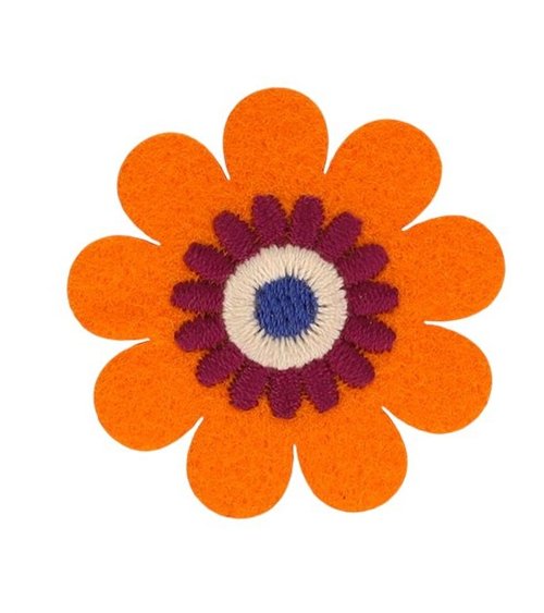 Ecusson fleurs orange 40*40mm