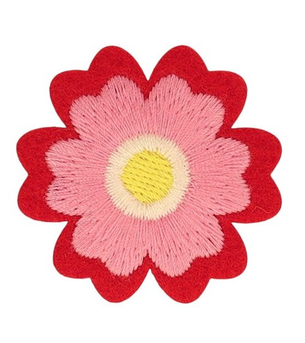 Ecusson fleurs rose 40*40mm