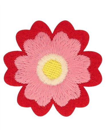 Ecusson fleurs rose 40*40mm