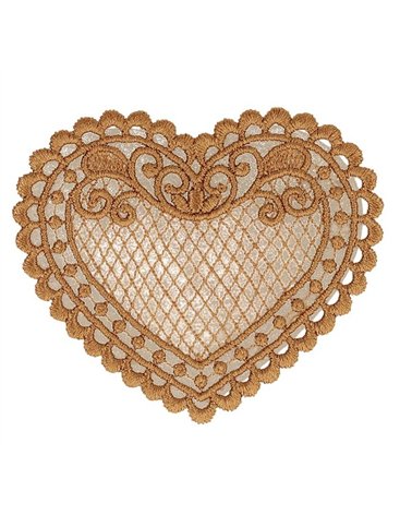 Toppa a cuore in pizzo beige 56 * 48 mm