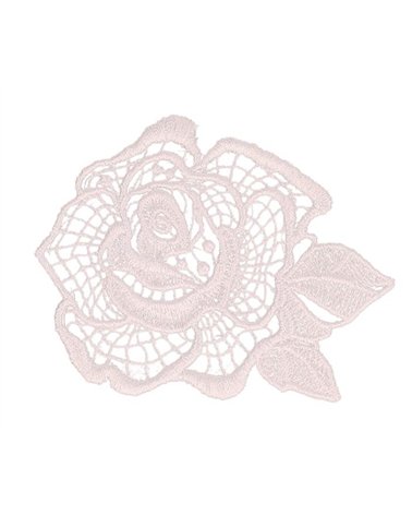 Ecusson fleur dentelle blanc 51*48mm