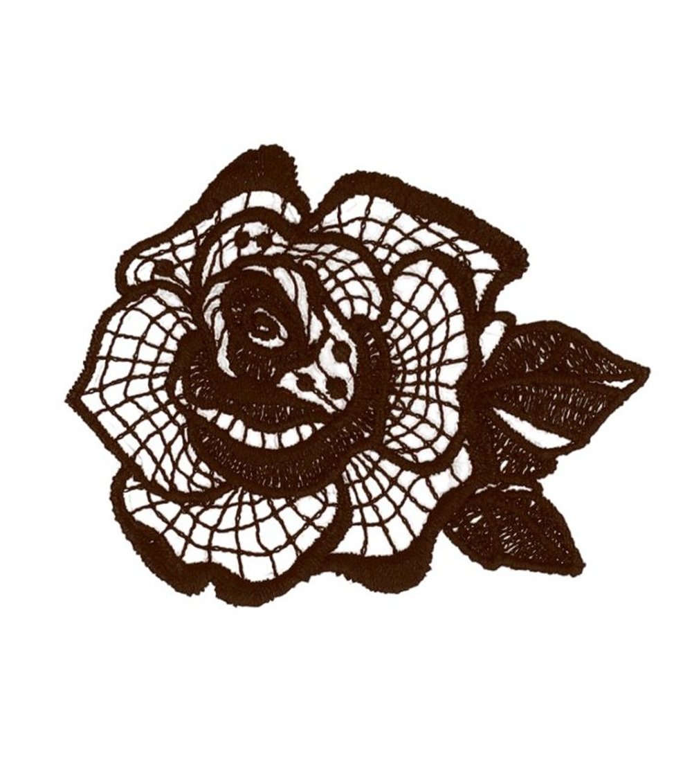Brown lace flower patch 51*48mm