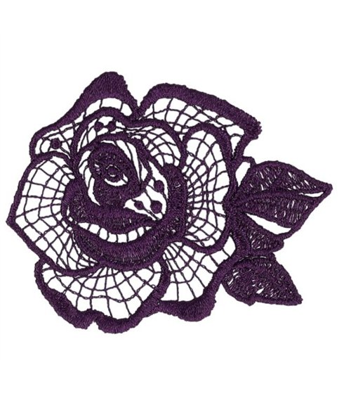 Toppa con fiore in pizzo viola 51 * 48 mm