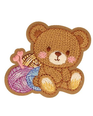 Parche para coser osito marrón 47*44mm