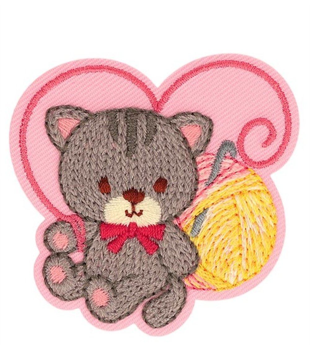 Toppa da cucire gattino cuore 49 * 48 mm