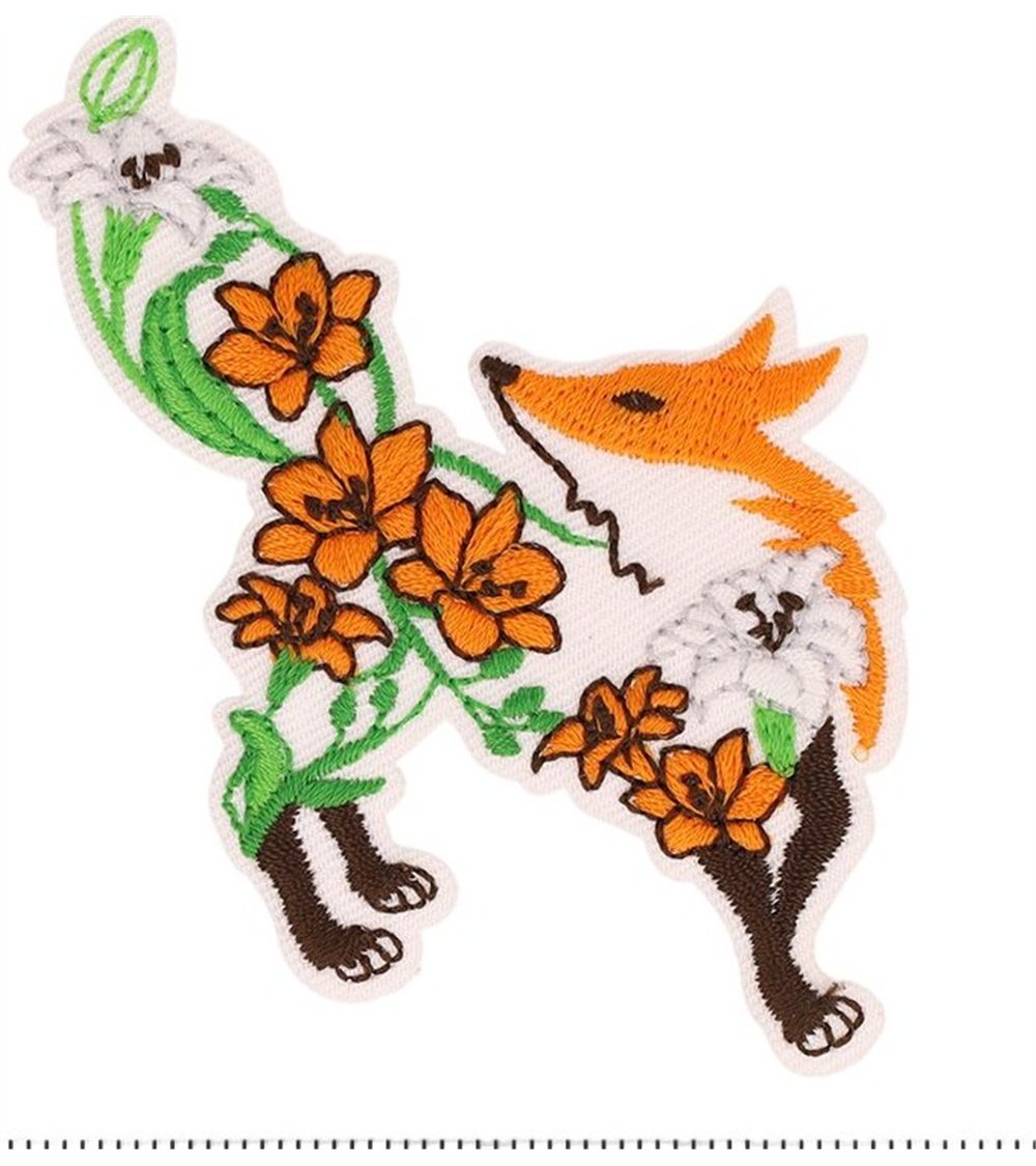 Toppa animale floreale volpe 53 * 59 mm