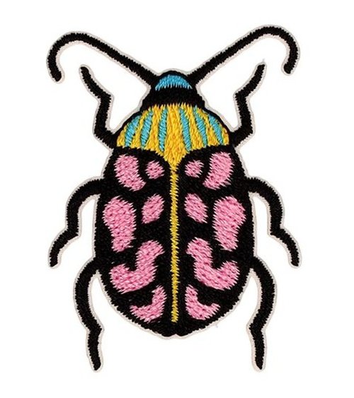 Lote de 3 parches de insectos escarabajo rosa 30*40mm