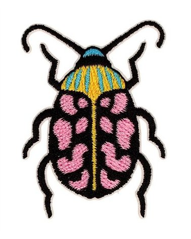 Set of 3 pink beetle insect patches 30*40mm