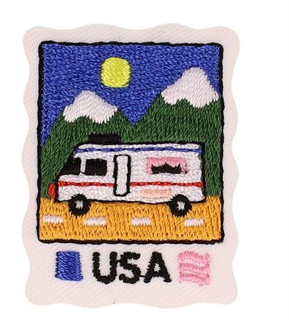 Lot de 3 écussons carte postale pays USA 32*42mm