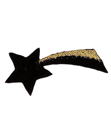 Set of 3 black and gold shooting star universe badges 45*33mm