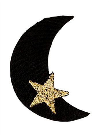 Set di 3 badge dell'universo Moon nero e oro 31 * 40 mm