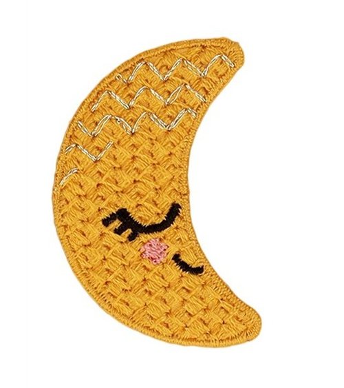 Set de 3 parches de crochet luna amarilla 26*40mm