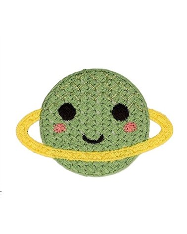 Set de 3 parches de crochet planeta verde 48*34mm