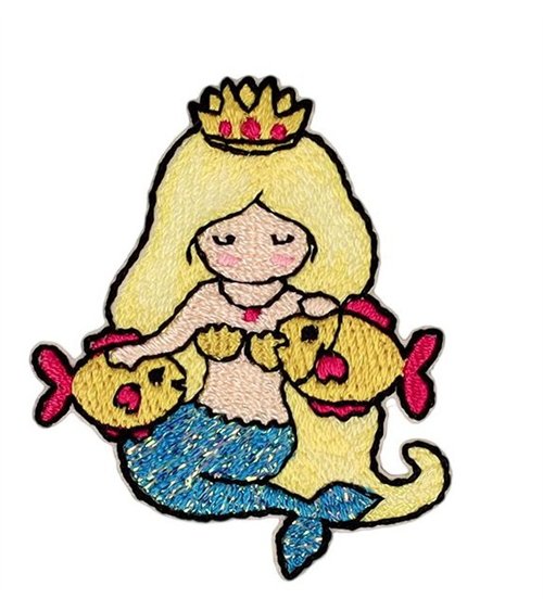 Set mit 3 Meerjungfrau-Abzeichen mit blonden Haaren, 38 x 45 mm