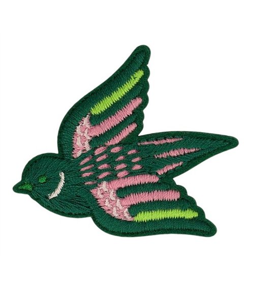 Lot de 3 écussons oiseaux vert 49*43mm