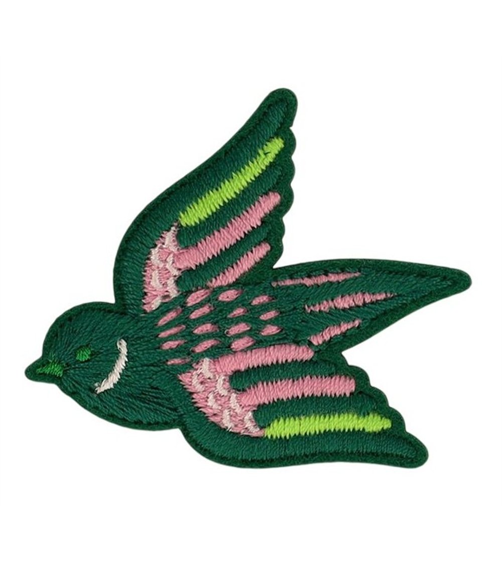 Set de 3 parches pájaro verde 49*43mm