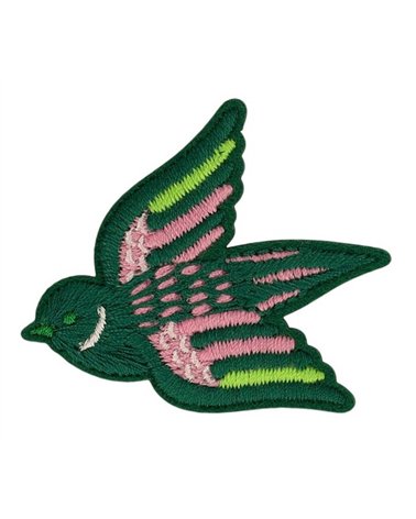 Lot de 3 écussons oiseaux vert 49*43mm