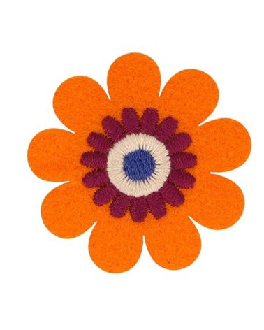 Set of 3 orange flower patches 40*40mm