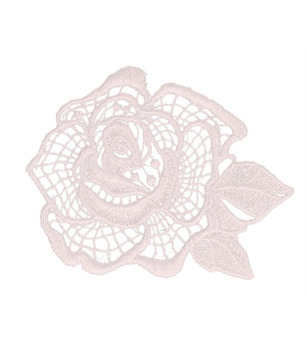 Set mit 3 weißen Spitzenblumen-Aufnähern, 51 x 48 mm