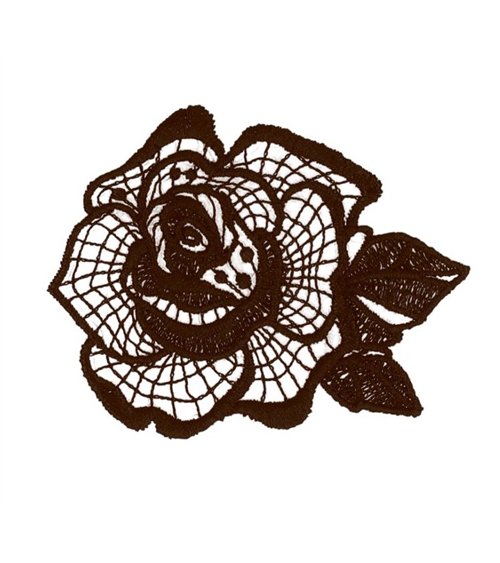 Lote de 3 parches de flores de encaje marrón 51*48mm