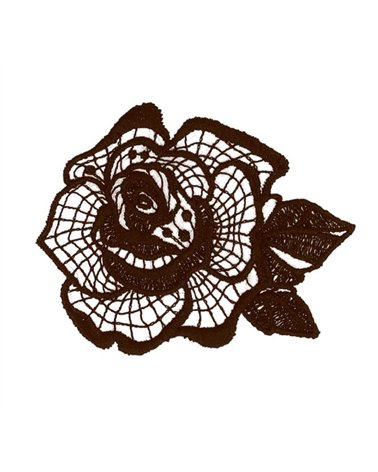 Lote de 3 parches de flores de encaje marrón 51*48mm